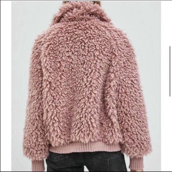 Zara Pink Teddy Coat - Picture 5 of 11